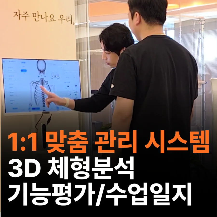 1:1 맞춤 관리 시스템 · 3D 체형분석 · 기능평가/수업일지